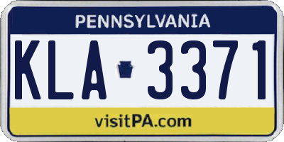 PA license plate KLA3371