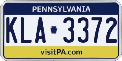 PA license plate KLA3372
