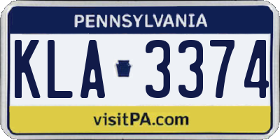 PA license plate KLA3374
