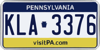 PA license plate KLA3376