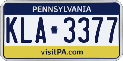 PA license plate KLA3377