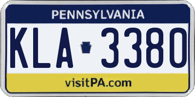 PA license plate KLA3380