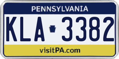 PA license plate KLA3382