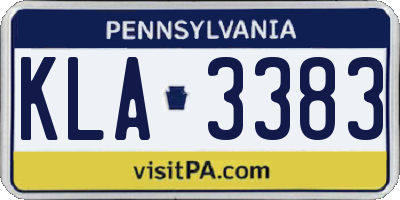 PA license plate KLA3383