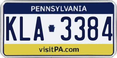 PA license plate KLA3384