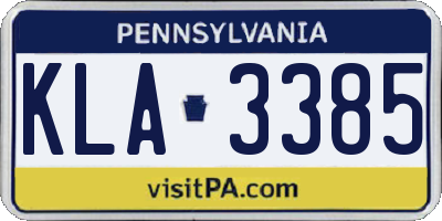 PA license plate KLA3385