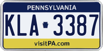 PA license plate KLA3387