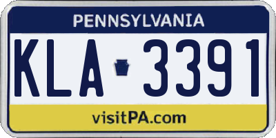 PA license plate KLA3391