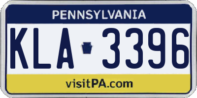 PA license plate KLA3396