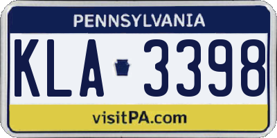 PA license plate KLA3398