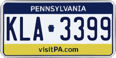 PA license plate KLA3399
