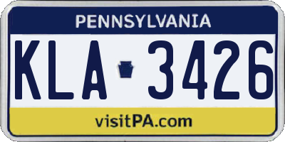 PA license plate KLA3426