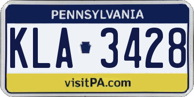 PA license plate KLA3428
