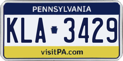 PA license plate KLA3429