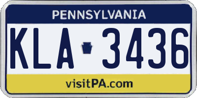 PA license plate KLA3436