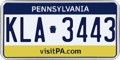 PA license plate KLA3443