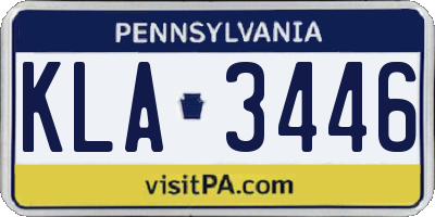 PA license plate KLA3446