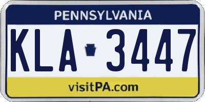 PA license plate KLA3447