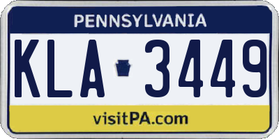 PA license plate KLA3449