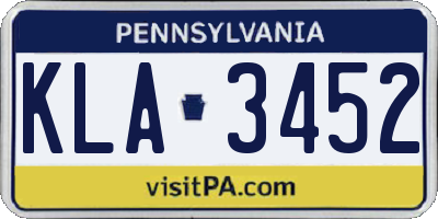 PA license plate KLA3452