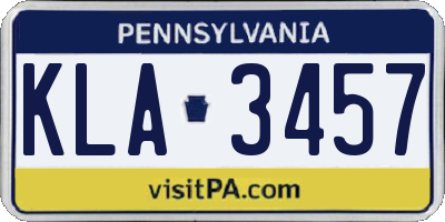 PA license plate KLA3457