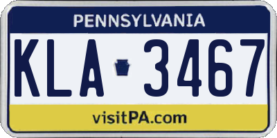 PA license plate KLA3467