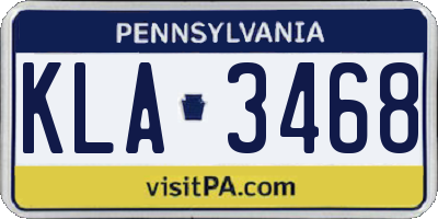 PA license plate KLA3468