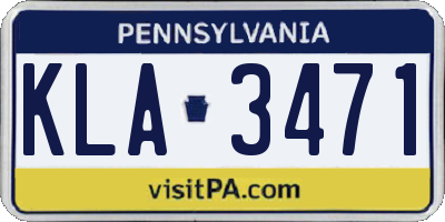 PA license plate KLA3471