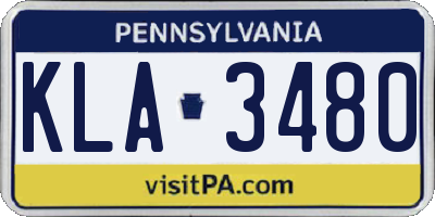 PA license plate KLA3480