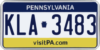 PA license plate KLA3483