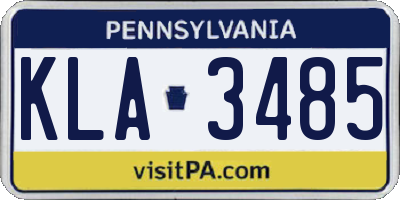 PA license plate KLA3485