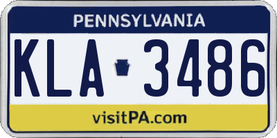 PA license plate KLA3486