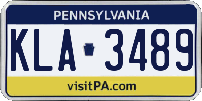 PA license plate KLA3489