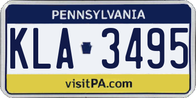 PA license plate KLA3495