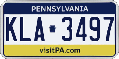 PA license plate KLA3497