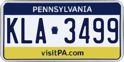 PA license plate KLA3499
