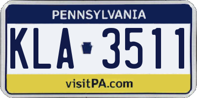 PA license plate KLA3511