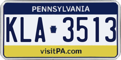 PA license plate KLA3513