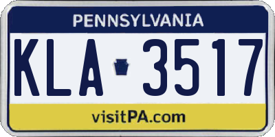 PA license plate KLA3517