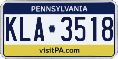 PA license plate KLA3518