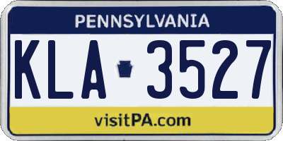 PA license plate KLA3527