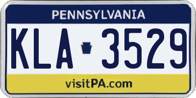 PA license plate KLA3529