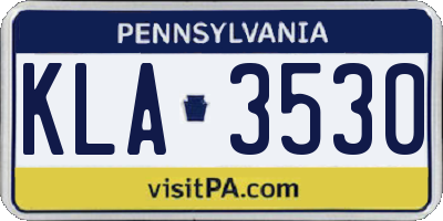 PA license plate KLA3530