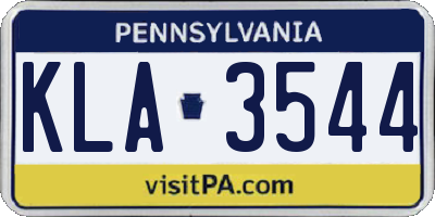 PA license plate KLA3544