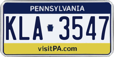 PA license plate KLA3547