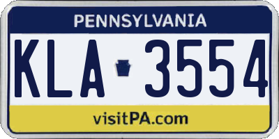 PA license plate KLA3554