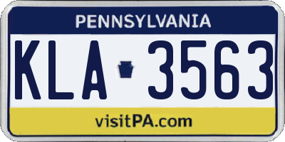 PA license plate KLA3563