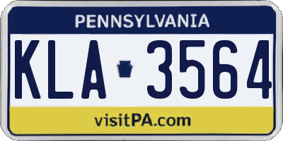 PA license plate KLA3564