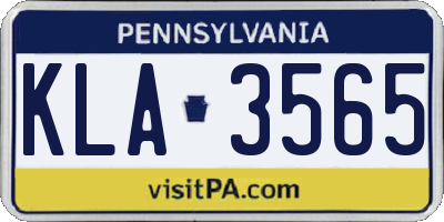 PA license plate KLA3565