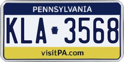 PA license plate KLA3568